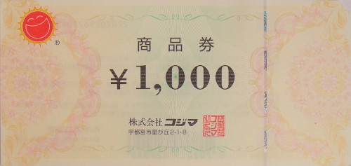 コジマ電気 商品券 1,000円