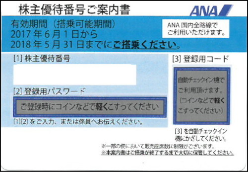ANA株主優待券(2021年6月1日～2022年11月30日有効) ブルー-10枚組
