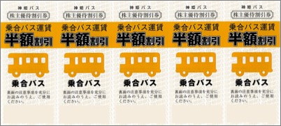 神姫バス 株主優待券 5枚綴 (乗合バス運賃半額)