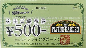 フライングガーデン 株主優待券 500円